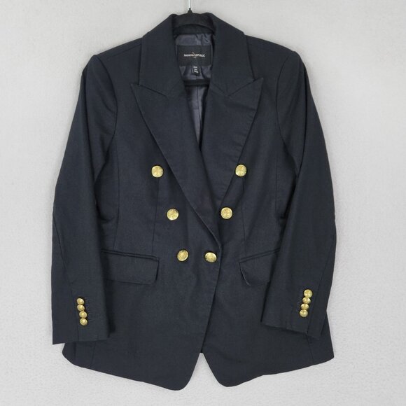 Double-Breasted Black Blazer with Gold Buttons - Picture 1 of 13